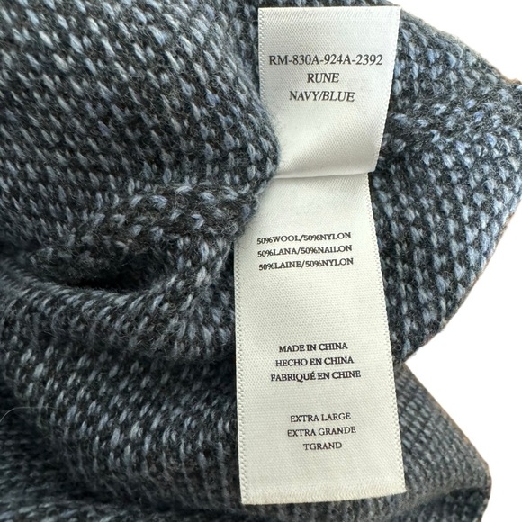 Rails Mens Rune Birdseye Wool Blend Crew Sweater Blue Knit Pullover SZ. XL - Picture 15 of 15